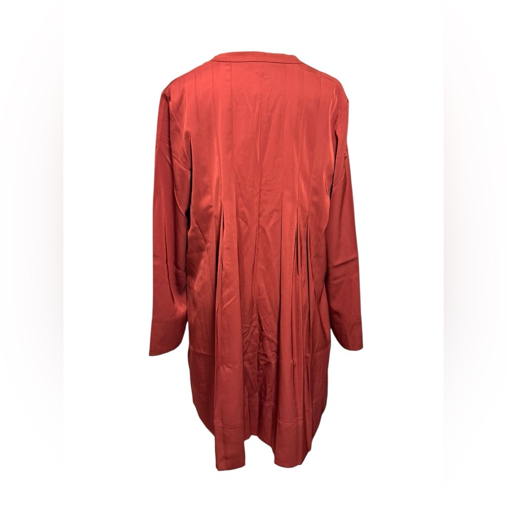 NWT - Banana Republic Split-Neck Swing Mini Dress in Embers Red Size Medium - Picture 5 of 9